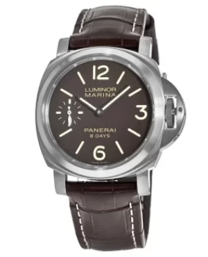 Image of Panerai Luminor Marina 8 Days 44mm Brown Dial Leather Strap Mens Watch PAM00564 PAM00564