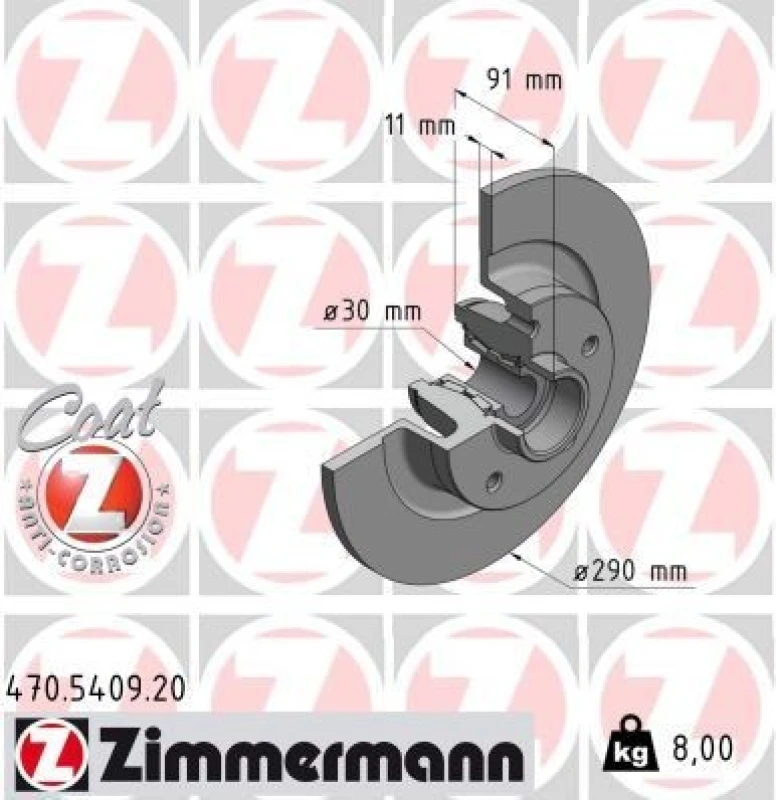 Image of ZIMMERMANN Brake disc ZIMMERMANN 470.5409.20