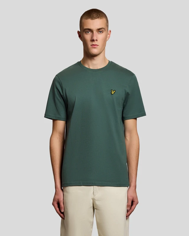 Image of Lyle & Scott Mens Cotton Crew Neck T-Shirt in Everglade Green