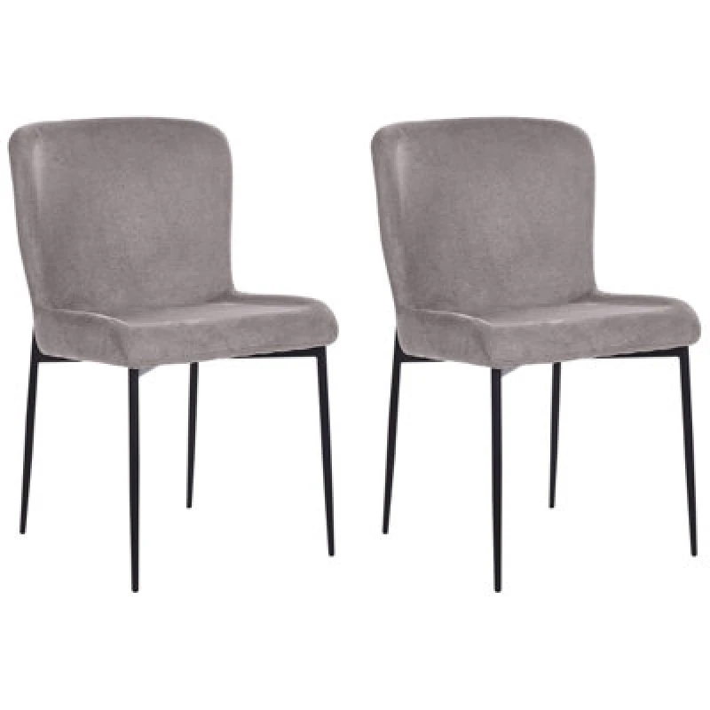 Image of Beliani Set Of 2 Dining Chairs Ada Dark Grey