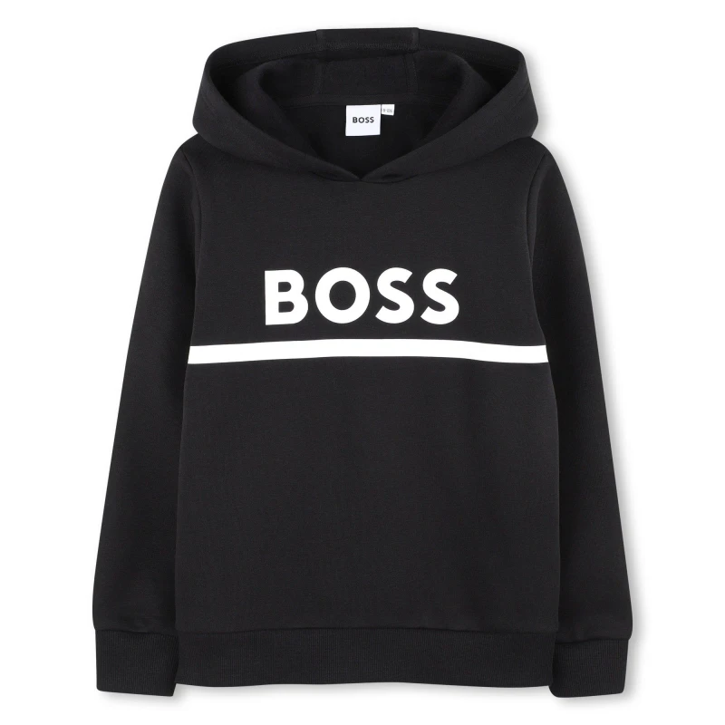 Image of Boss Kids Pull Over Hoodie Black male 12Y