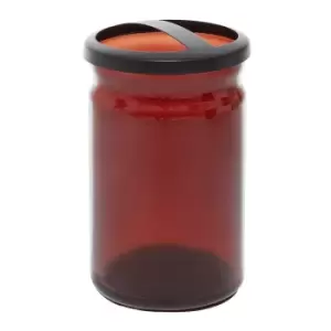 image of Dark Red Glass Toothbrush Holder