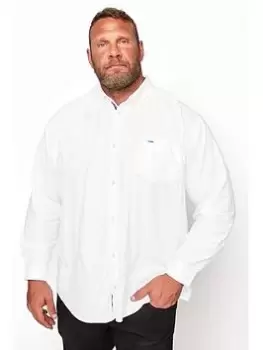 Image of BadRhino Essential Long Sleeve Oxford Shirt - White, Size 1Xl, Men