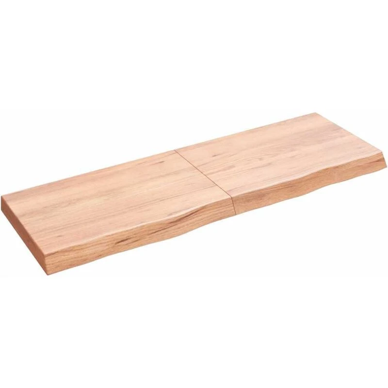 Image of Vidaxl Wall Shelf Light Brown 120X40X6cm Treated Solid Wood Oak, Brown 363695