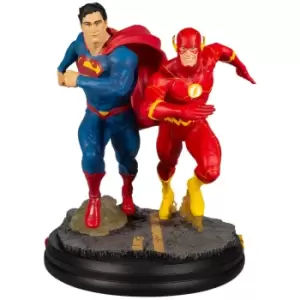 image of DC Direct DC Gallery Statue - Superman Vs Flash Racing (2nd Edition)