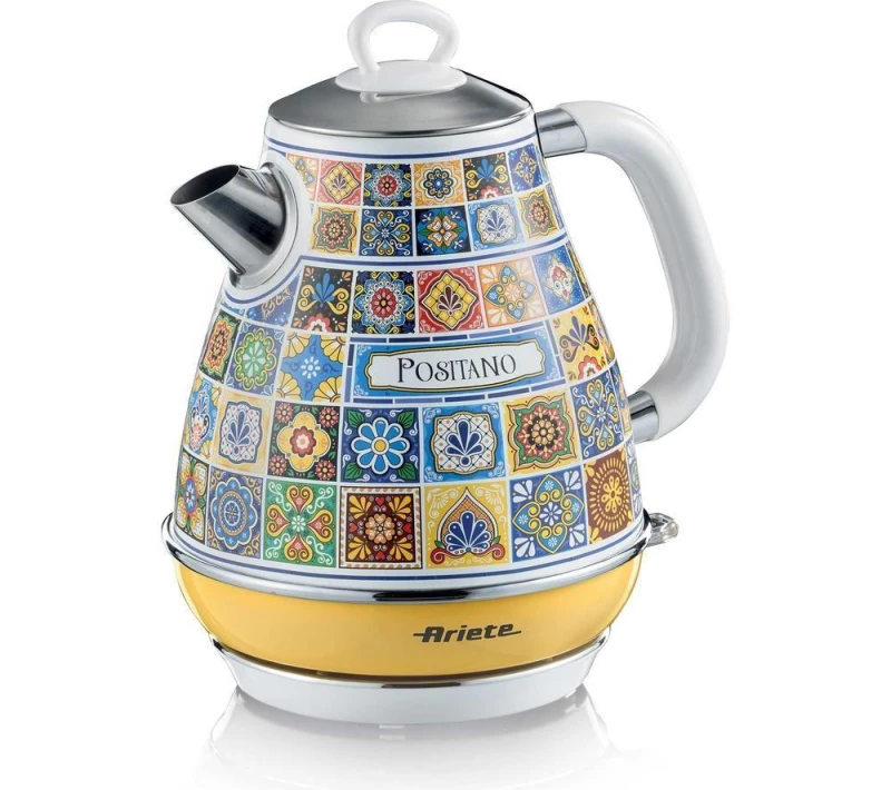 Image of ARIETE Positano 2869/0P Jug Kettle - Yellow & White, Yellow,Silver/Grey,White 8003705122833