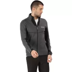 Image of Regatta Kestor Full Zip Knit Effect Fleece Magnet Grey Black Grey mens Fleece jacket in Grey - Sizes UK S,UK M,UK XL,UK XXL