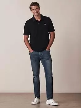 Image of Crew Clothing Classic Pique Polo - Navy Blue, Navy Blue, Size XL, Men