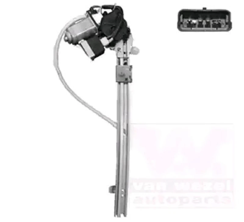 Image of VAN WEZEL 4348262 Window regulator Right Rear, Operating Mode: Electric, with electric motor Window Winder (1561)