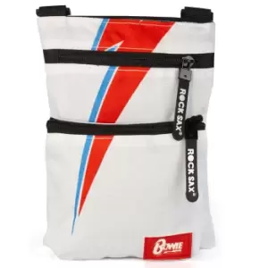 image of Rock Sax Lightning David Bowie Crossbody Bag (One Size) (White/Red)