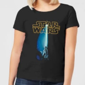 Image of Star Wars Lightsaber Womens T-Shirt - Black