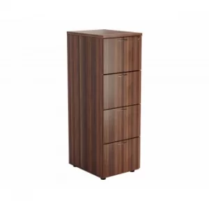 image of TC Office Deluxe 4 Drawer Filing Cabinet A4 Height 1365mm, Dark Walnut