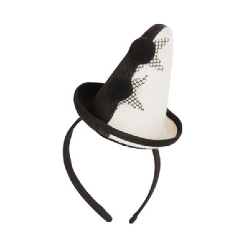 Image of Bristol Novelty Unisex Adults Clown Pierrot Hat On Headband Black/white (One Size)