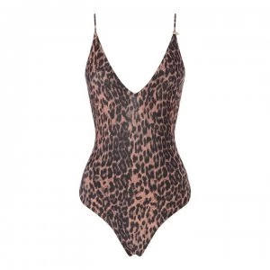 image of Guess Leopard Deep V Swimsuit - P899