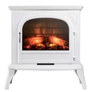 image of Focal Point Fires 1.8kW Dalvik Cast Electric LED Stove - White