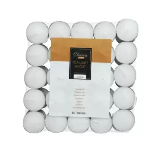 image of Kaemingk White Wax Tealight Pack 50