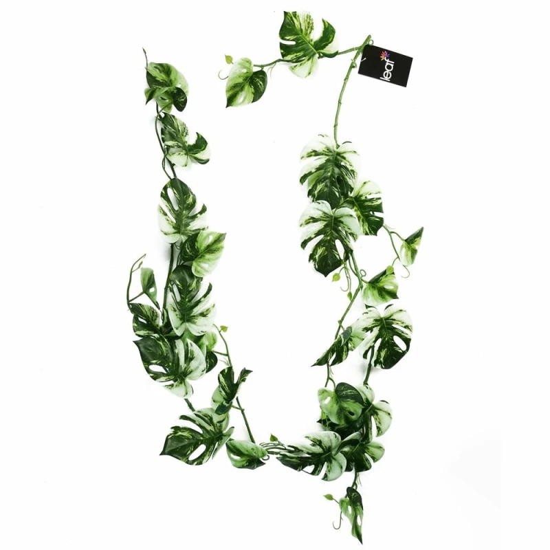 Image of Leaf 180cm Artificial Trailing Hanging Variegated Monstera Plant Realistic Green