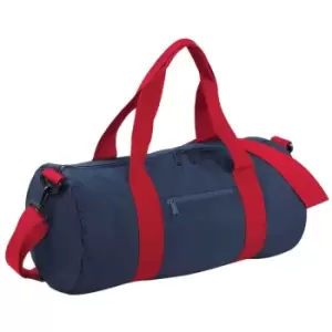 Image of Bagbase Plain Varsity Barrel / Duffle Bag (20 Litres) (Pack of 2) (One Size) (French Navy/Classic Red) - French Navy/Classic Red
