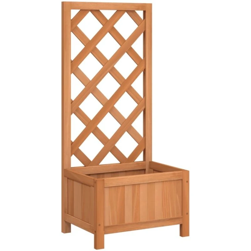 Image of VIDAXL Planter with Trellis Brown Solid Wood Fir Vidaxl 8721012307278