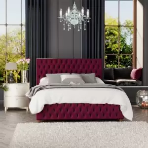 Image of Seren Ottoman Storage Bed, Plush Velvet, Berry Super King - Laurence Llewelyn-bowen