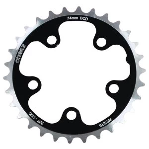Image of ETC Chainring Alloy CNC 110mm 5 Bolt 48 Teeth Silver/Black