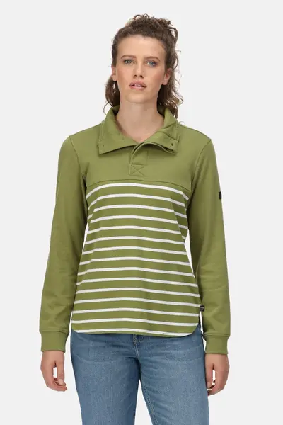 Image of Regatta Coolweave Cotton 'Camiola II' Overhead Sweatshirt Olive