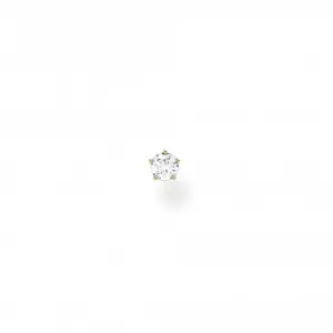 Yellow Gold Zirconia Single Ear Stud - Small H2147-414-14