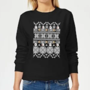 image of Nintendo Super Mario Retro Boo Womens Christmas Sweatshirt - Black