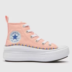 image of Converse Pale Pink Hi Move Friend Trainers Junior