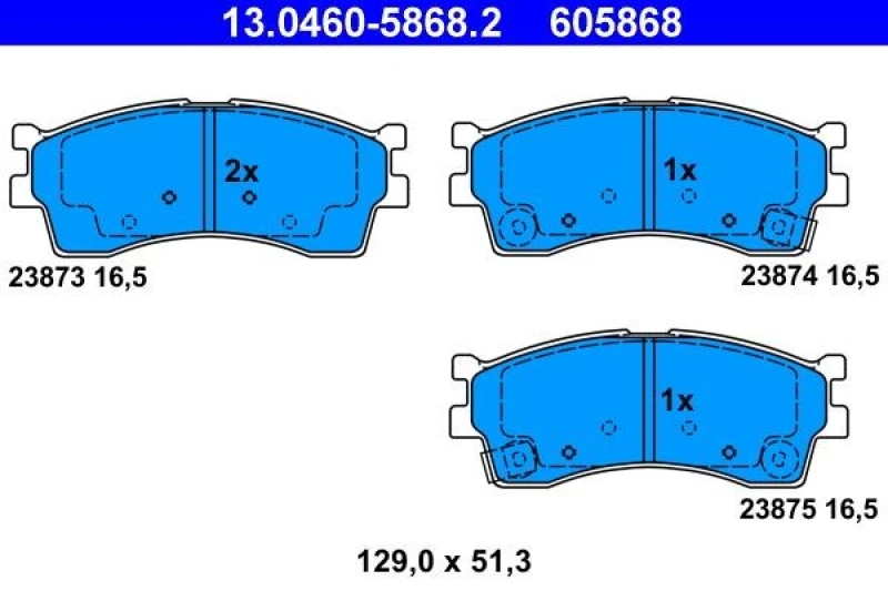 Image of ATE 13.0460-5868.2 Brake pad set with acoustic wear warning Brake Pad Set,disc brake (402)