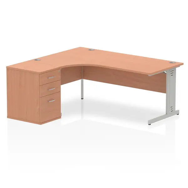 Image of Dynamic Office Solutions Impulse 1800mm Cable Managed Left Crescent Desk Workstation I000663