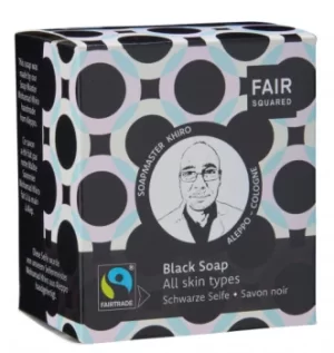 image of Fair Squared Facial Black Soap All Skin Types (includes cotton soap bag) 2x80g