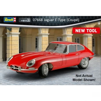 Image of Jaguar E-Type Coupe Car 1:24 Scale Level 3 Revell Model Kit