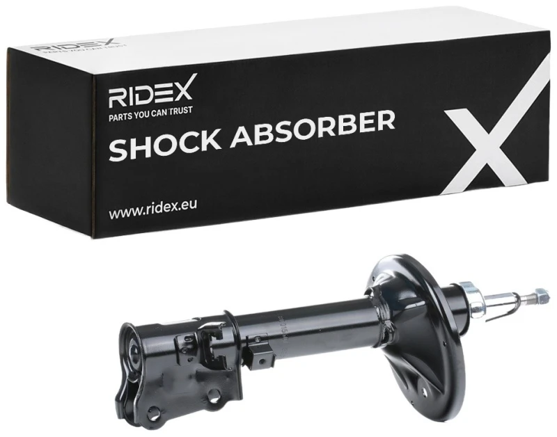 Image of RIDEX 854S0216 Shock absorber Rear Axle Left, Gas Pressure, Twin-Tube, Suspension Strut, Top pin Shock Absorber (854)