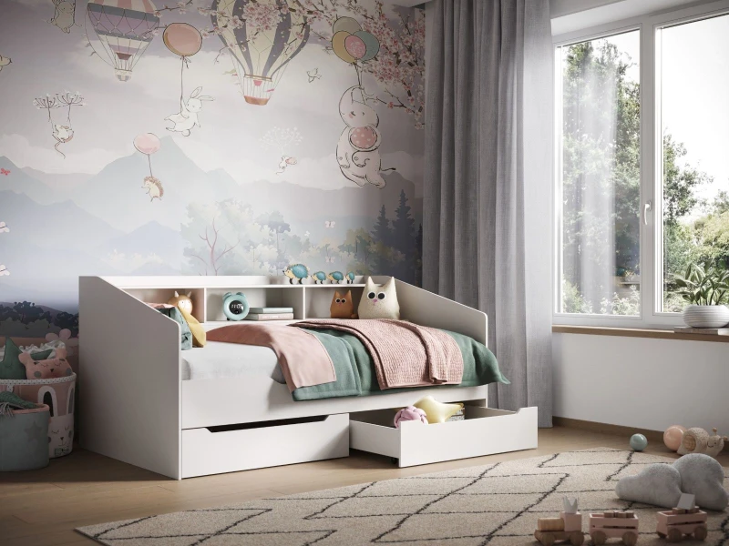 Image of Flair Leni Day Bed in White Size: Single White Unisex Single
