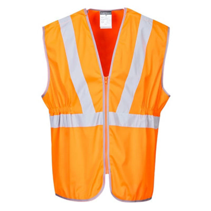 Image of Portwest Long Length RIS Rail High Vis Vest RT20ORRXXXL Colour: Orange
