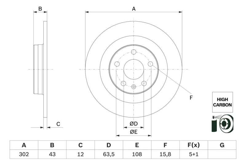 Image of Brake disc Bosch 0 986 479 F31