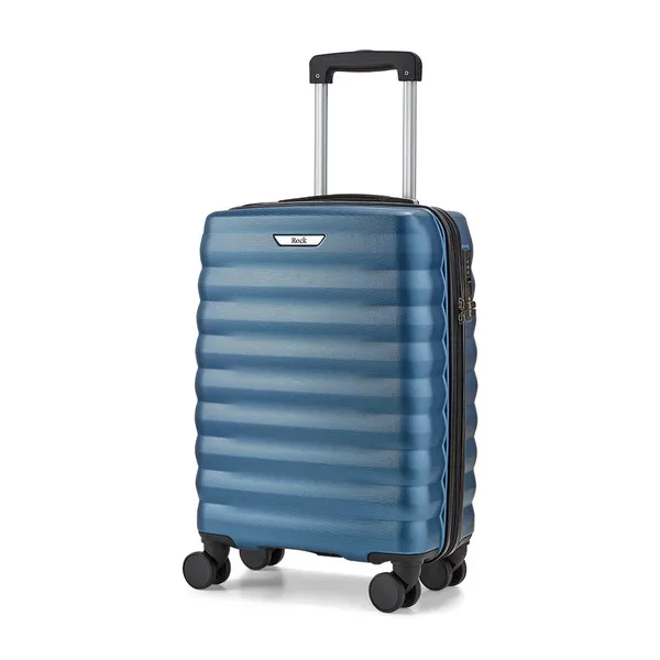 Image of Rock Luggage Berlin IL55401 8 Wheel Hardshell Small Blue Cabin Suitcase