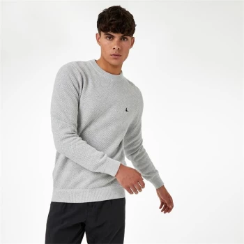 image of Jack Wills Stitch Crew Neck Jumper - Grey Marl