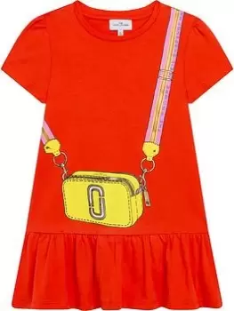 Image of The Marc Jacobs Girl Mini Me Marc Jacobs Bag Dress, Red, Size 10 Years, Women