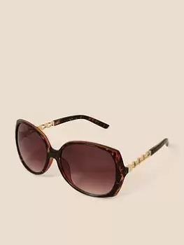 Image of Accessorize Chain Detail Wrap, Brown, Women