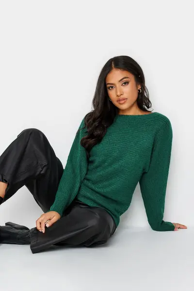 Image of PixieGirl Petite Long Sleeve Knit Jumper Green