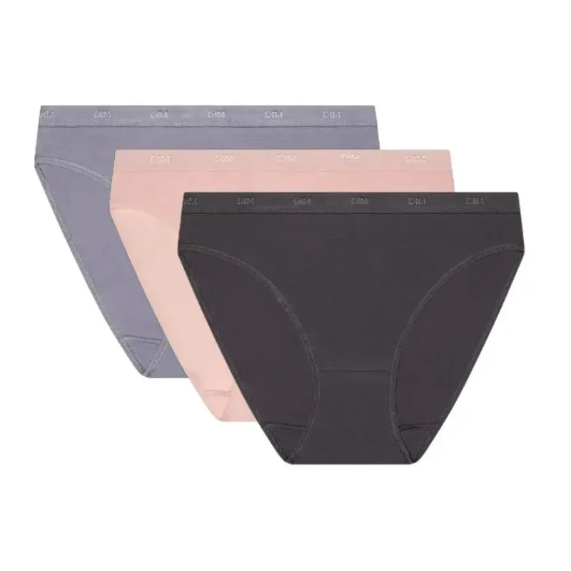 Image of Dim Pack of 3 Ecodim Pockets Knickers Taupe / pink / gray Women 8/10;12/14;16/18