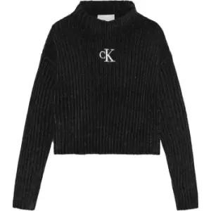 Image of Calvin Klein Jeans Chenille Monogram Sweater - Black