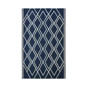 image of County Diamonds Indoor/Outdoor Rug - Navy - 120x170cm