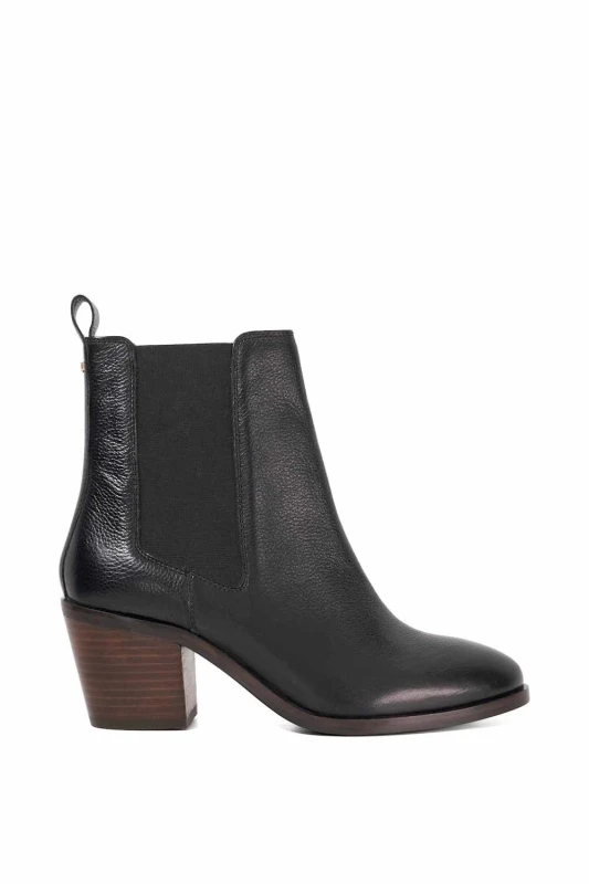 Image of Dune London Womens 'Pasil' Leather Ankle Boots in Black Size: 3 Black Female 3