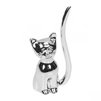 Image of Sophia Silver Plated Ring Holder - Cat