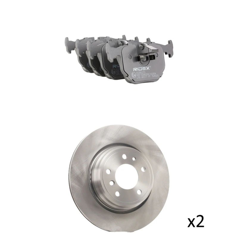 Image of RIDEX 3405B2461 Brake disc and pads set Brake Disc Type: internally vented, prepared for wear warning indicator Brake Set,disc brakes (3405)