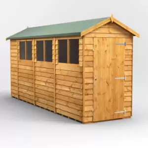 Image of 14x4 Power Overlap Apex Garden Shed