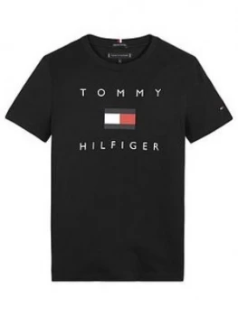 Image of Tommy Hilfiger Boys Short Sleeve Logo T-Shirt - Black